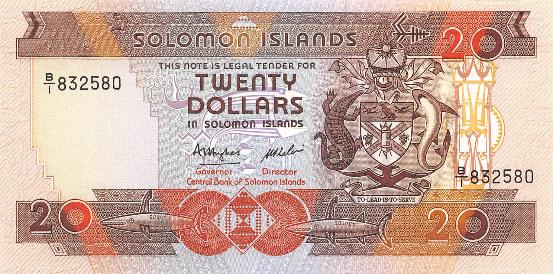 P-016a Solomon Islands 20 Dollars 1986 Unc