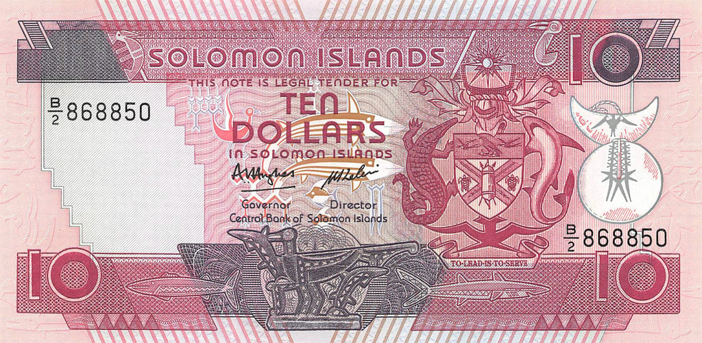 P-015a Solomon Islands 10 Dollars 1986 Unc