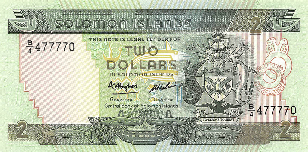 P-013a Solomon Islands 2 Dollars 1986 Unc