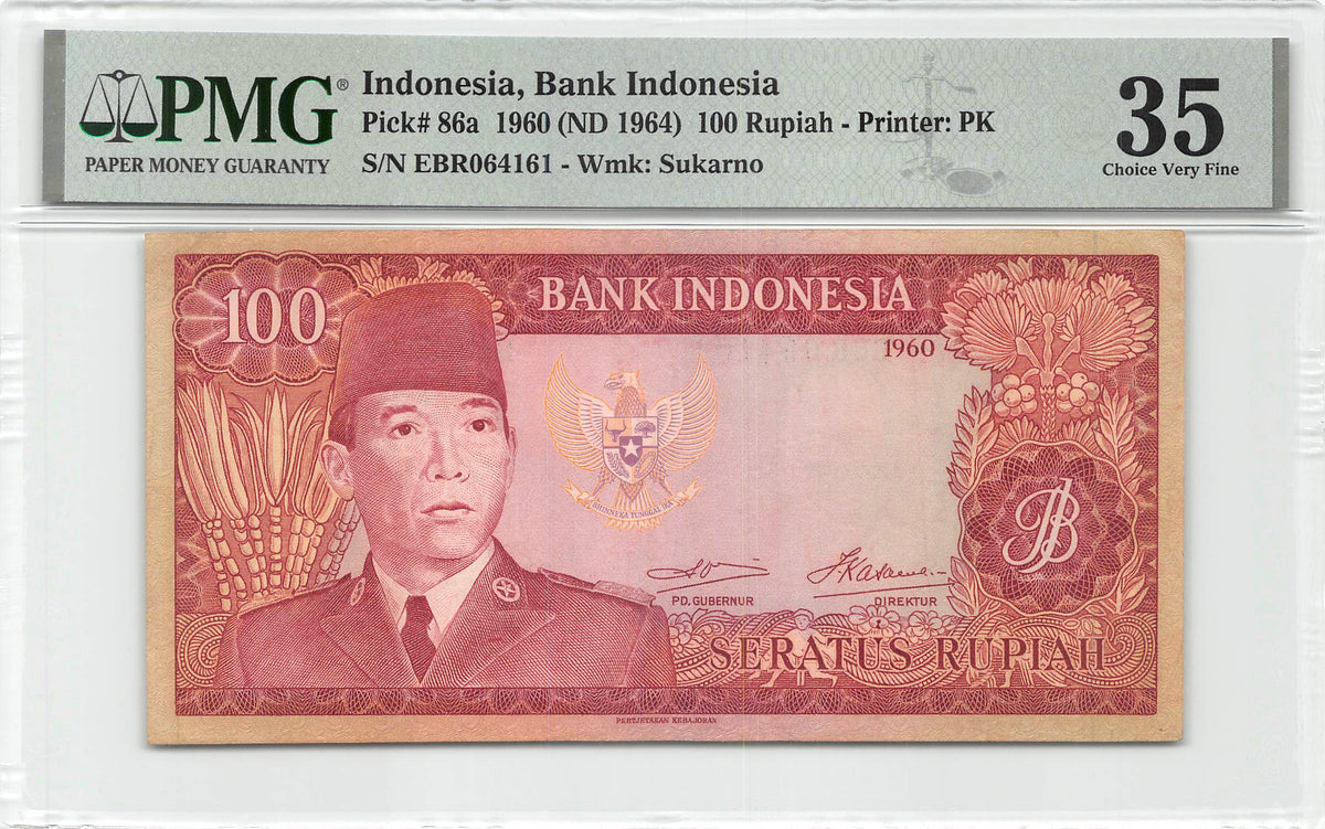 Indonesia 100 Rupiah 1960 Vf PMG 35