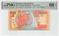 P-150 Suriname 500 Gulden 2000 Unc RADAR serial PMG 66 EPQ