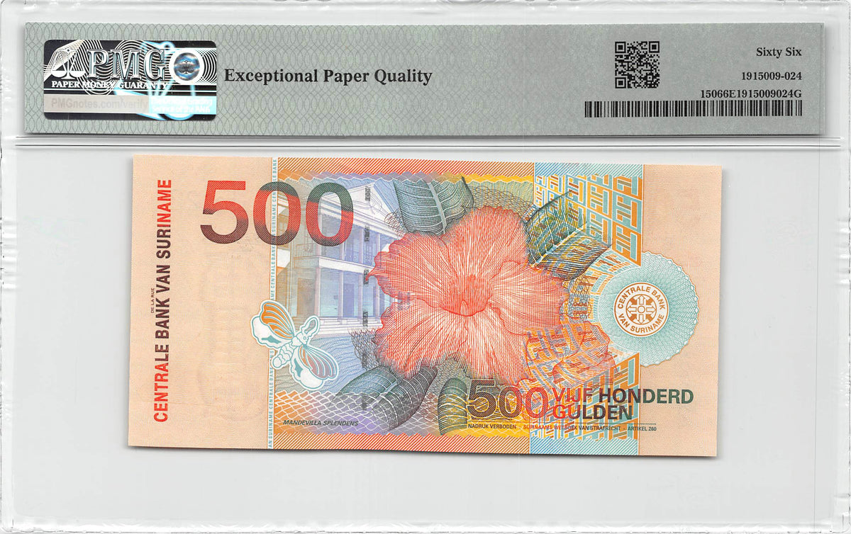 P-150 Suriname 500 Gulden 2000 Unc PMG 66 EPQ