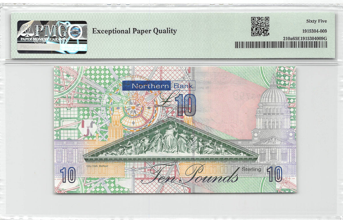 Ireland Northern 10 Pounds Sterling 2008 Unc PMG 65 EPQ