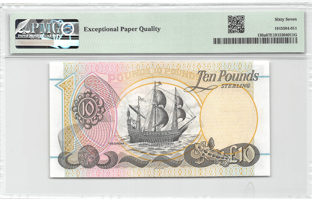 Ireland Northern 10 Pounds Sterling 1998 Unc PMG 67 EPQ