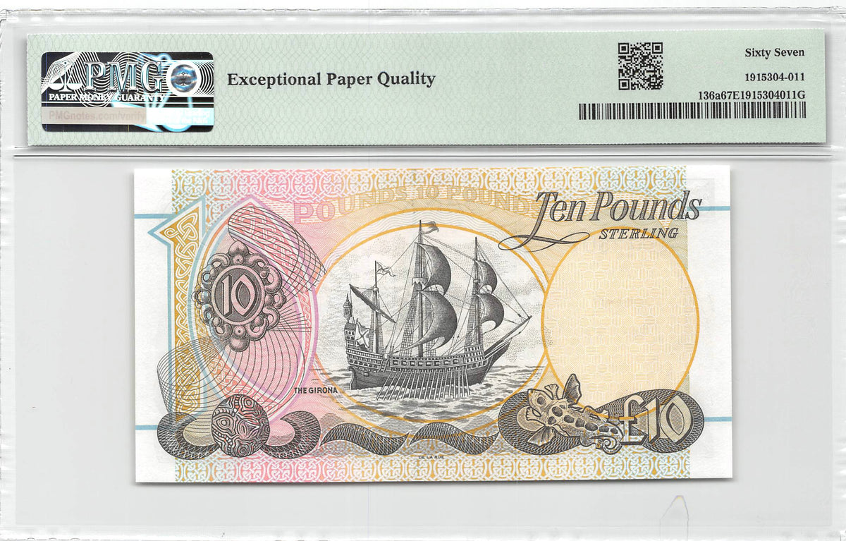 Ireland Northern 10 Pounds Sterling 1998 Unc PMG 67 EPQ