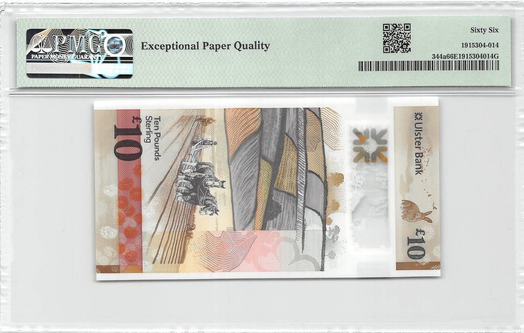 Ireland Northern 10 Pounds 2018 Unc Polymer PMG 66 EPQ