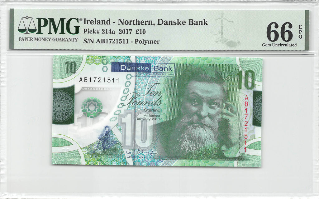 Ireland Northern 10 Pounds Sterling 2017 Unc PMG 66 EPQ