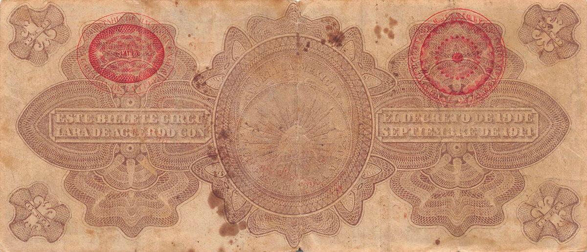 P-S701b Mexico 1 Peso 1914 Vf