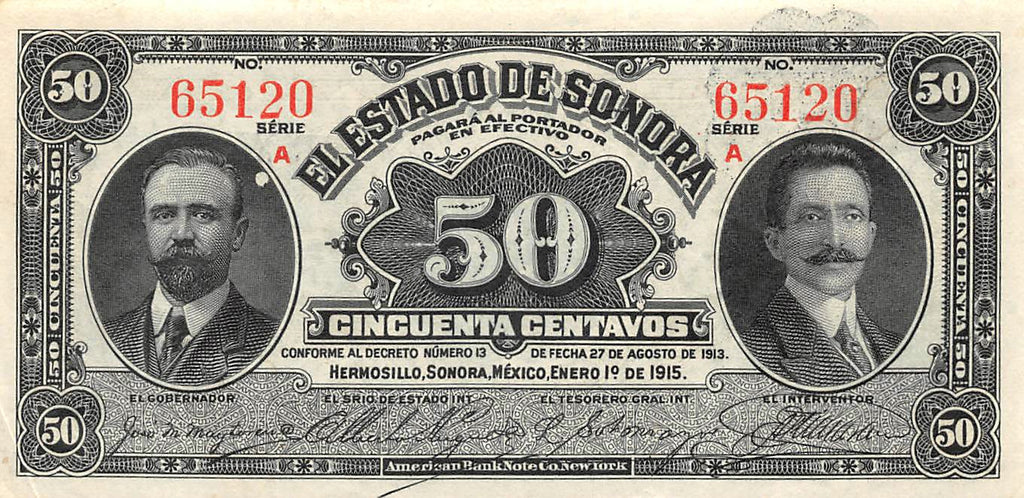 P-S1070 Mexico 50 Centavos 1915 Vf