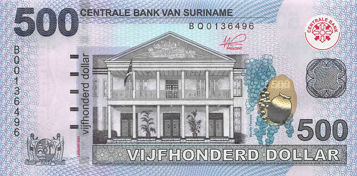 P-169 Suriname 500 Dollars 2024 Unc