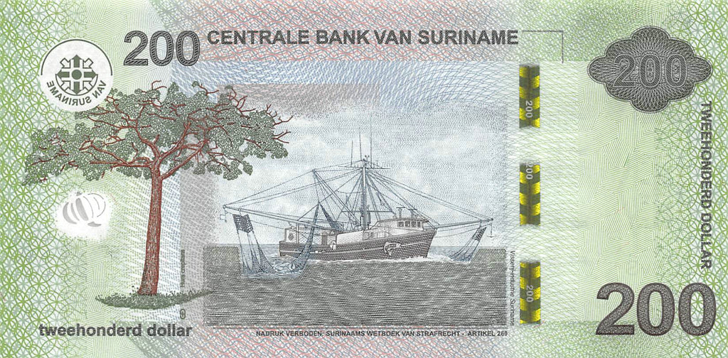 P-168 Suriname 200 Dollars 2024 Unc