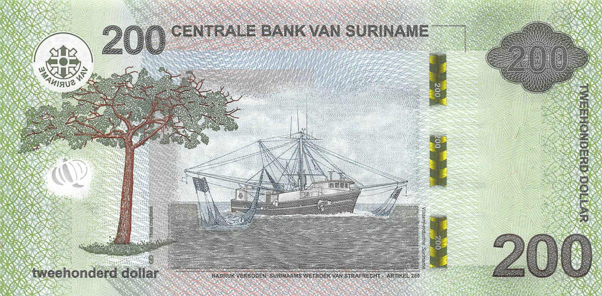 P-168 Suriname 200 Dollars 2024 Unc