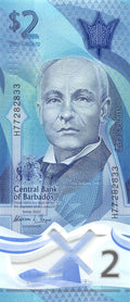 P-080a Barbados 2 Dollars 2022 Unc Polymer