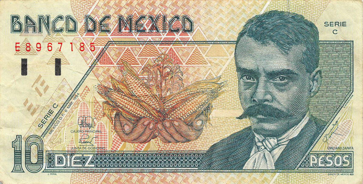P-105a Mexico 10 Pesos 1994 Vf