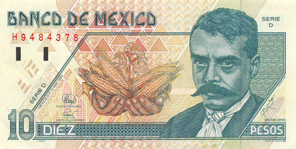 P-105a Mexico 10 Pesos 1994 Xf