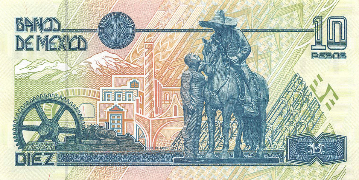 P-105a Mexico 10 Pesos 1994 Xf