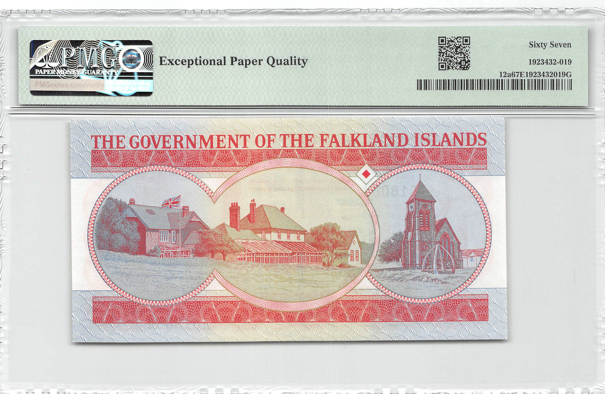 P-012a Falkland Islands 5 Pounds 1983 Unc PMG 67 EPQ
