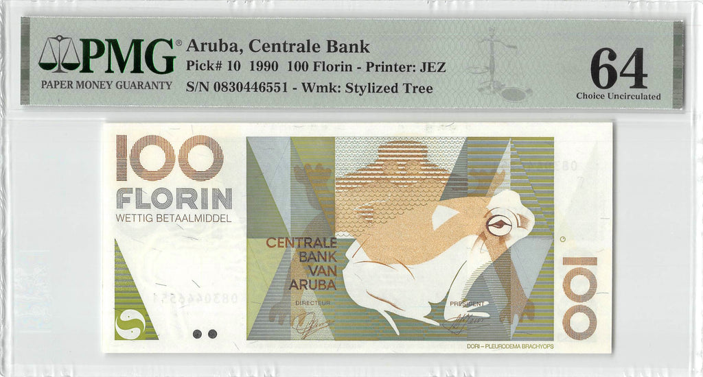 P-10 - Aruba 100 Florin 1993 Unc PMG 64