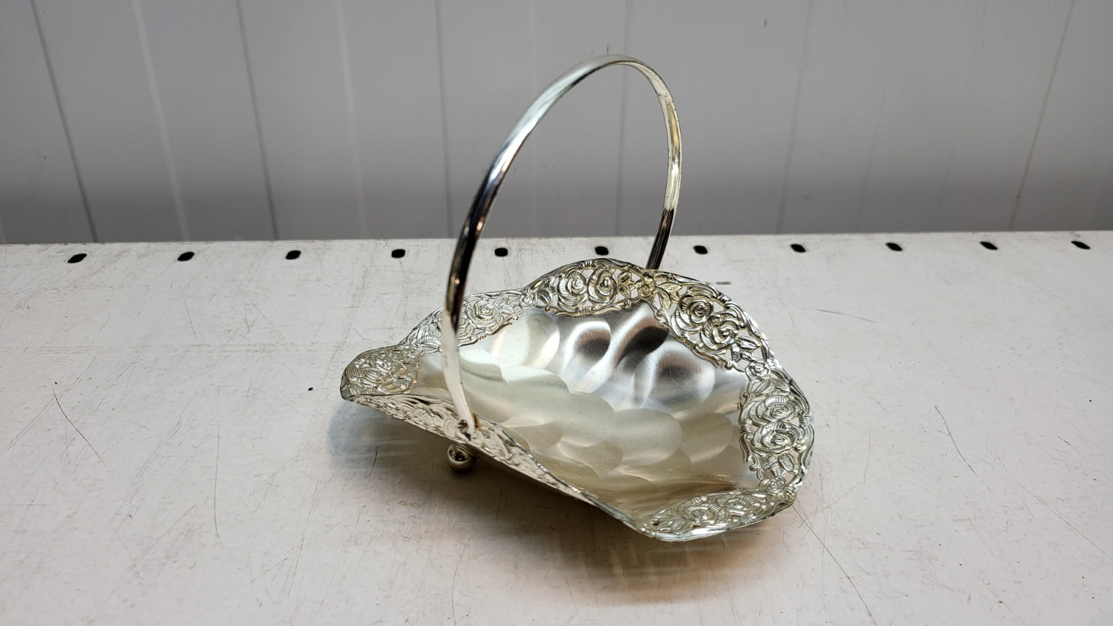 Bonbonschaal verzilverd Vintage decoratie