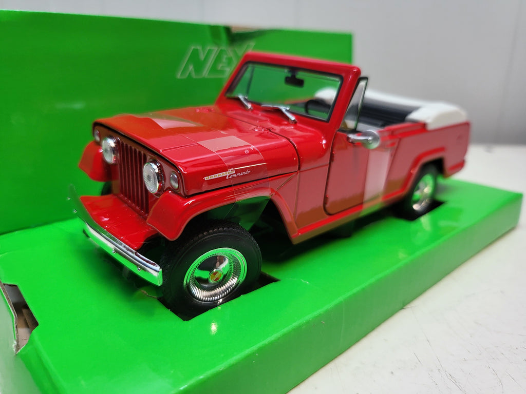 Welly Jeep Jeepster Commando Rood - Schaal 1:24