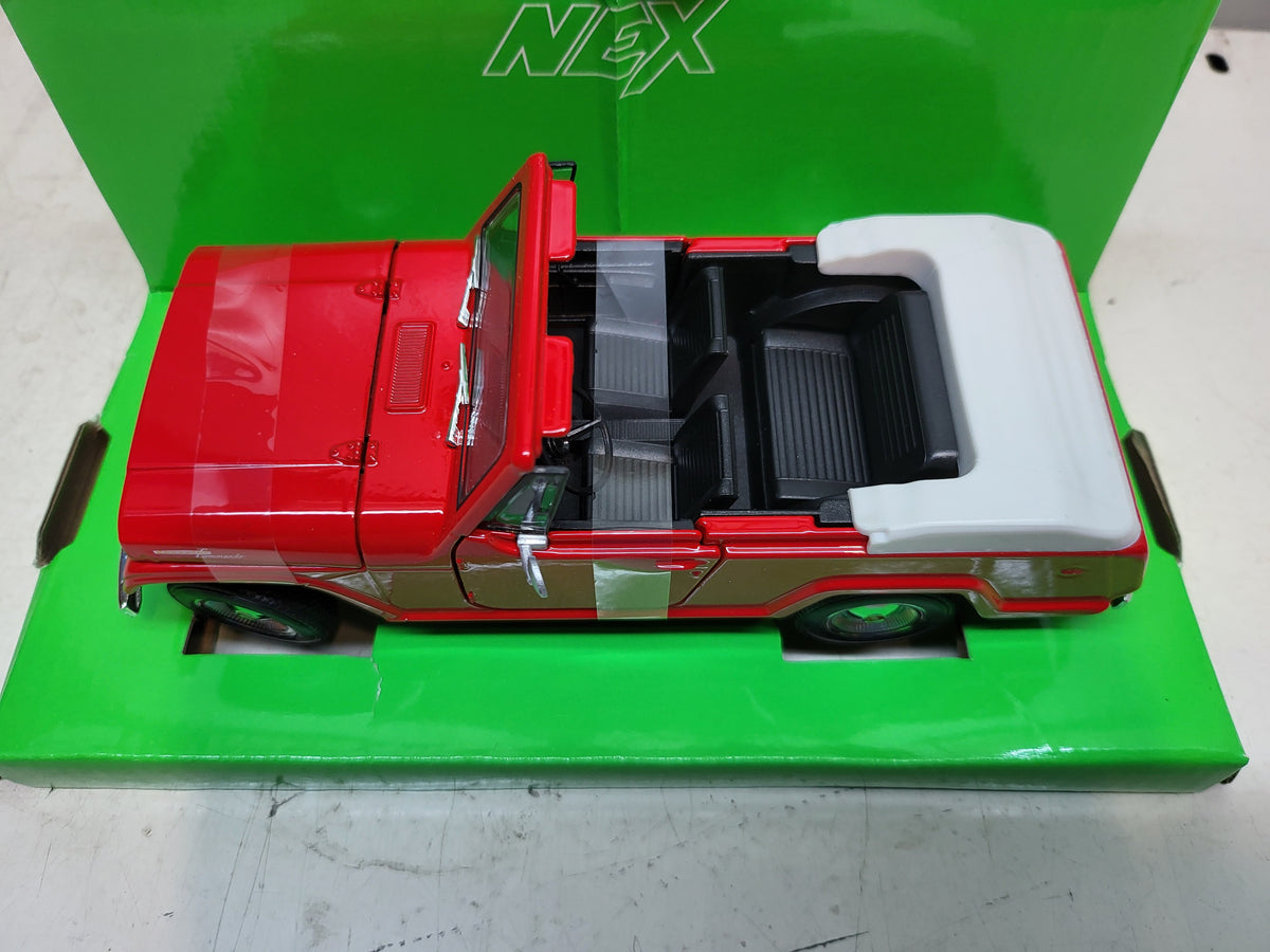 Welly Jeep Jeepster Commando Rood - Schaal 1:24