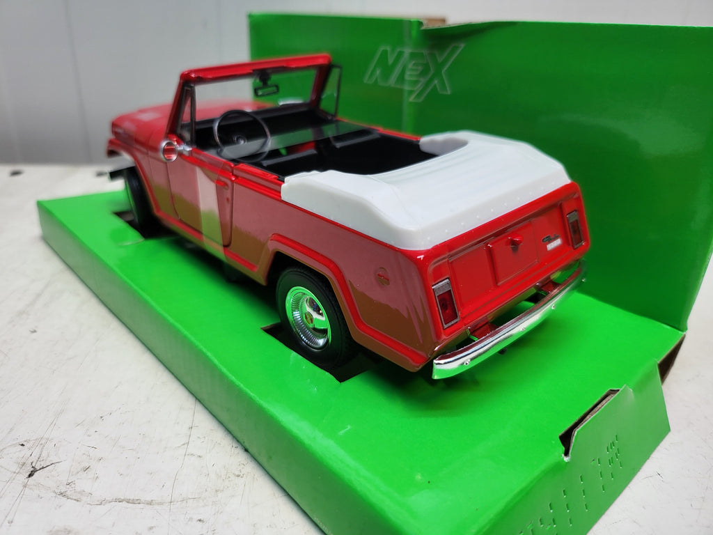 Welly Jeep Jeepster Commando Rood - Schaal 1:24