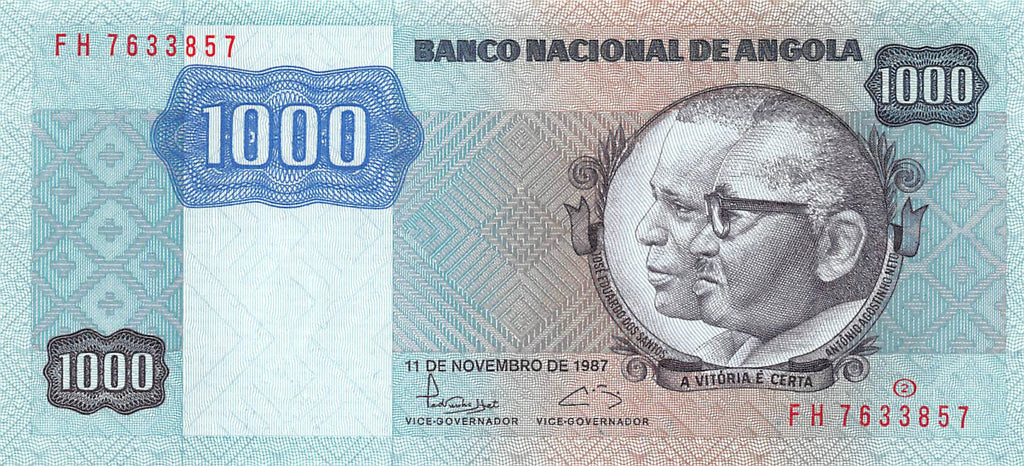 P-121b - Angola 1000 Kwansas 1987 Unc