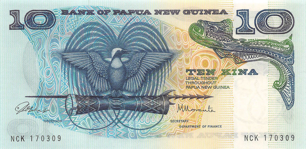 P-003a Papua New Guinea 10 Kina 1975 Unc