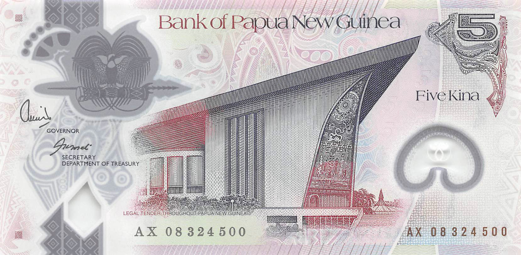 P-029a Papua New Guinea 5 Kina 2008 Unc