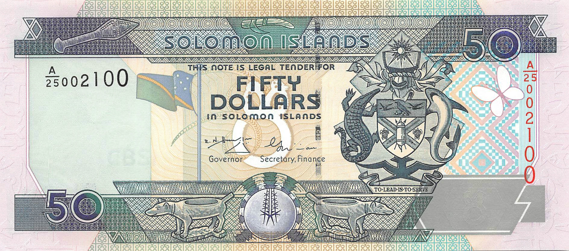 P-024a Solomon Islands 50 Dollars 2001 Unc