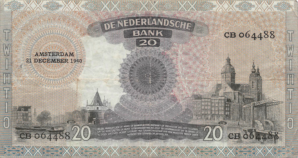 P-054a Nederland 20 Gulden 1940 Vf