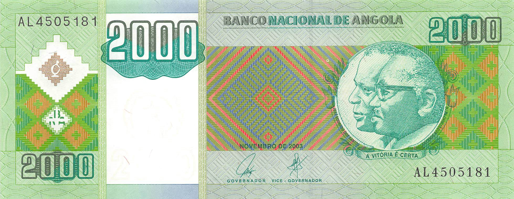 P-151a Angola 2000 Kwansas 2003 Unc (Rare)