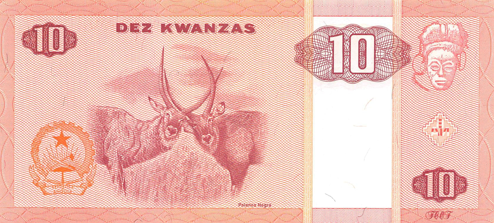 P-145a Angola 10 Kwansas 1999 Unc