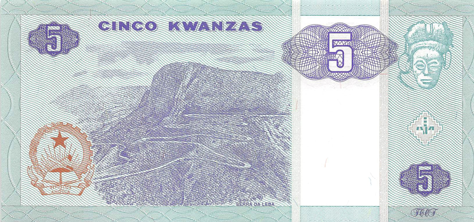 P-144a Angola 5 Kwansas 1999 Unc