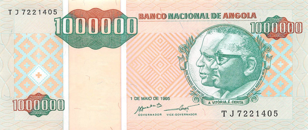 P-141 Angola 1000000 Kwansas 1995 Unc