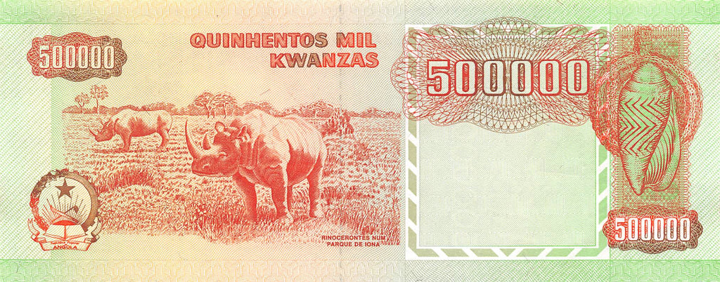 P-134a Angola 500.000 Kwansas 1991 Unc