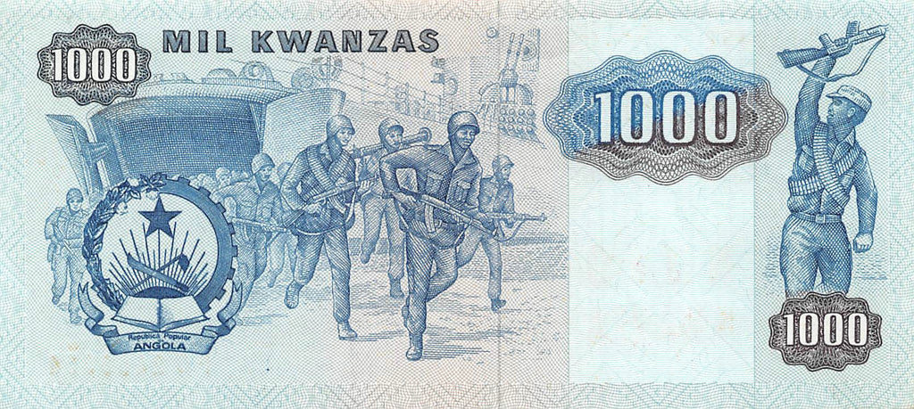 P-124 Angola 1000 Kwanzas 1987 Unc (Rare)
