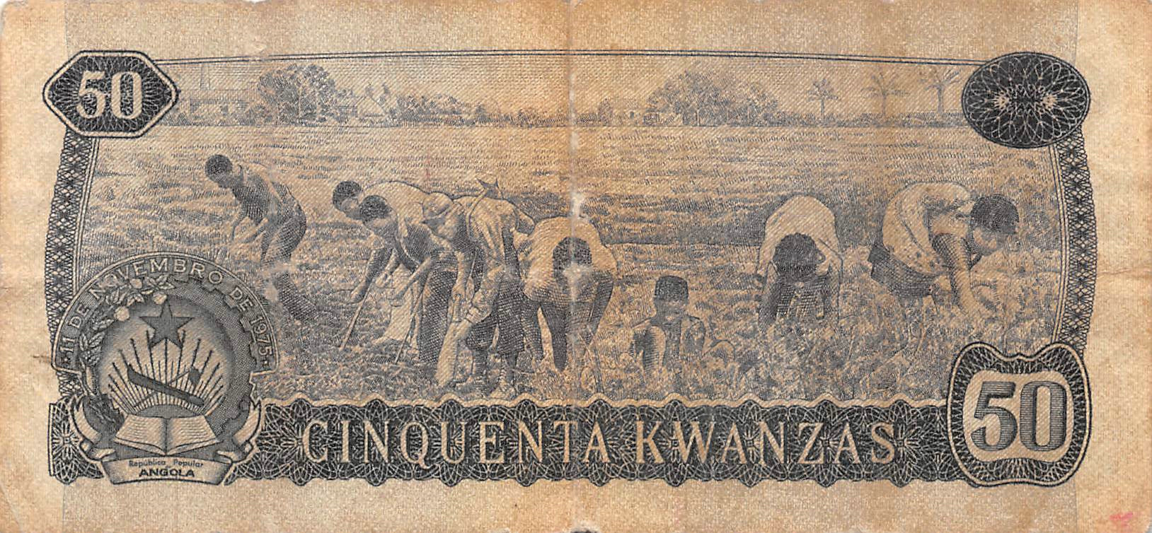 P-114r Angola 50 Kwanzas 1979 Good, Replacement