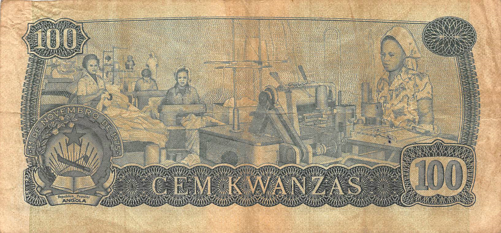 P-115a Angola 100 Kwanzas 1979 Good