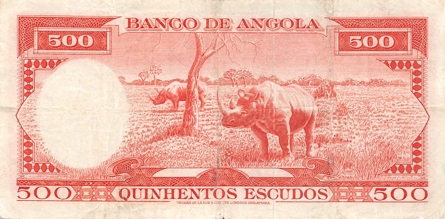 P-097 Angola 500 Escudos 1970 Vf