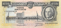 P-92a Angola 20 Escudos 1962 Vf
