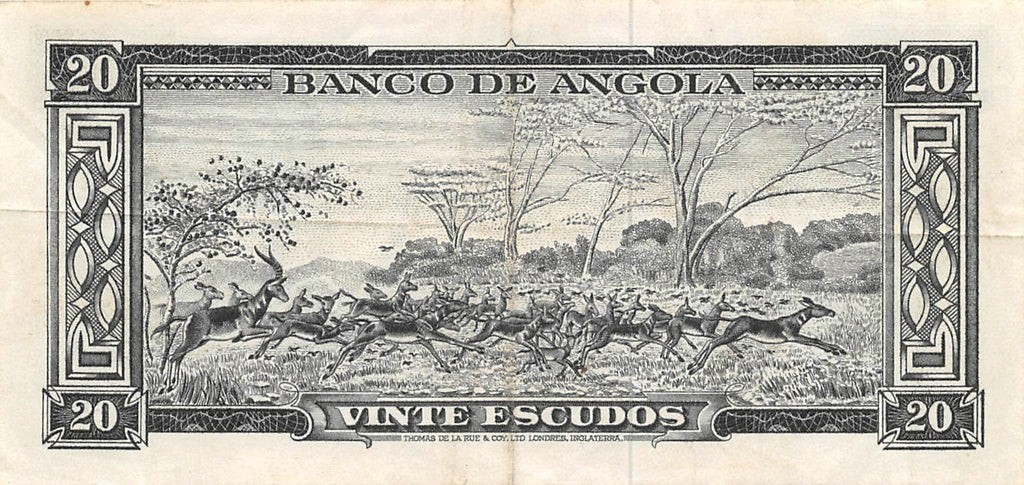 P-92a Angola 20 Escudos 1962 Vf