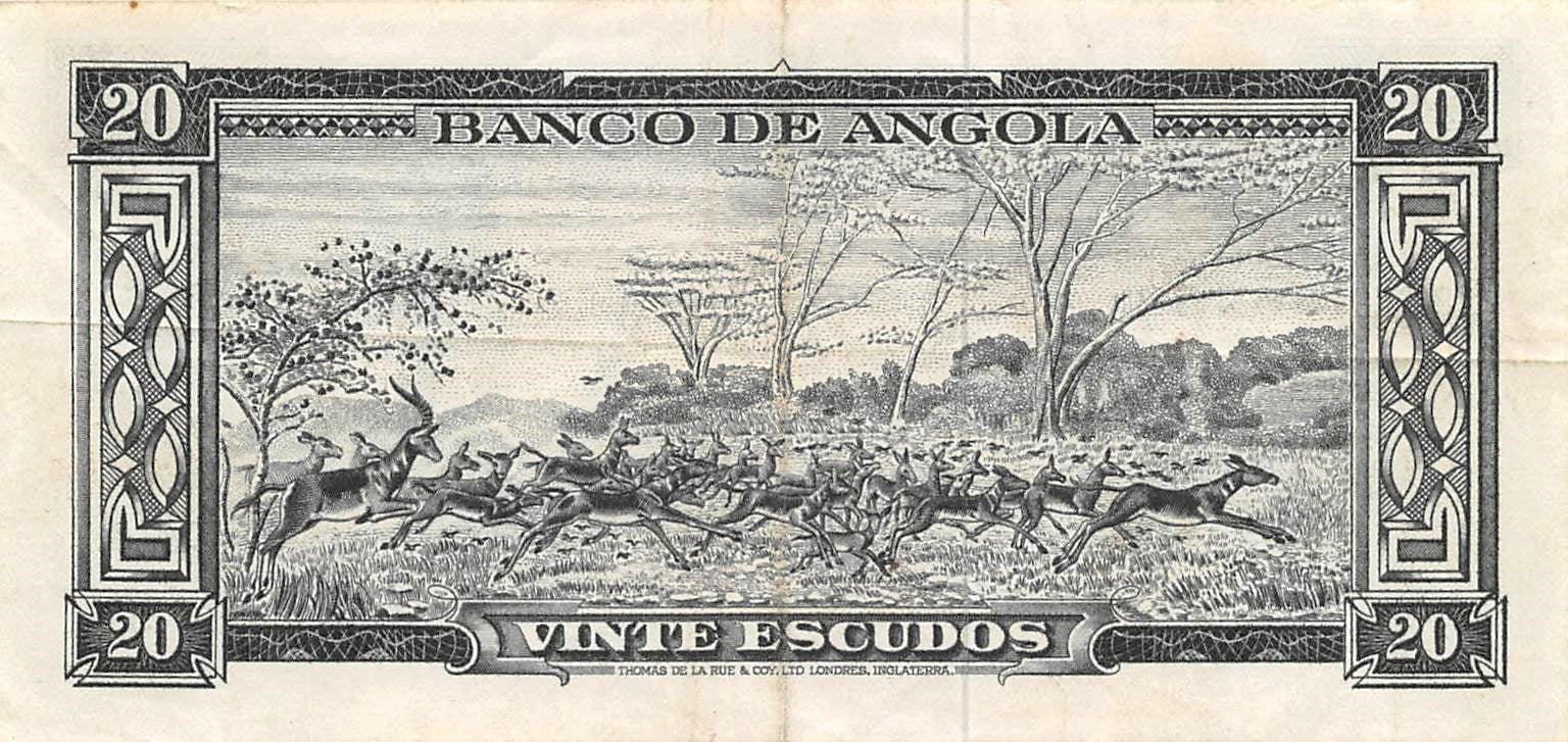 P-92a Angola 20 Escudos 1962 Vf