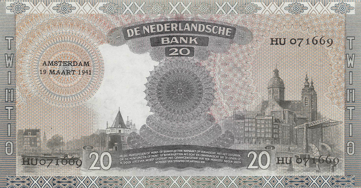 P-054a Nederland 20 Gulden 1940