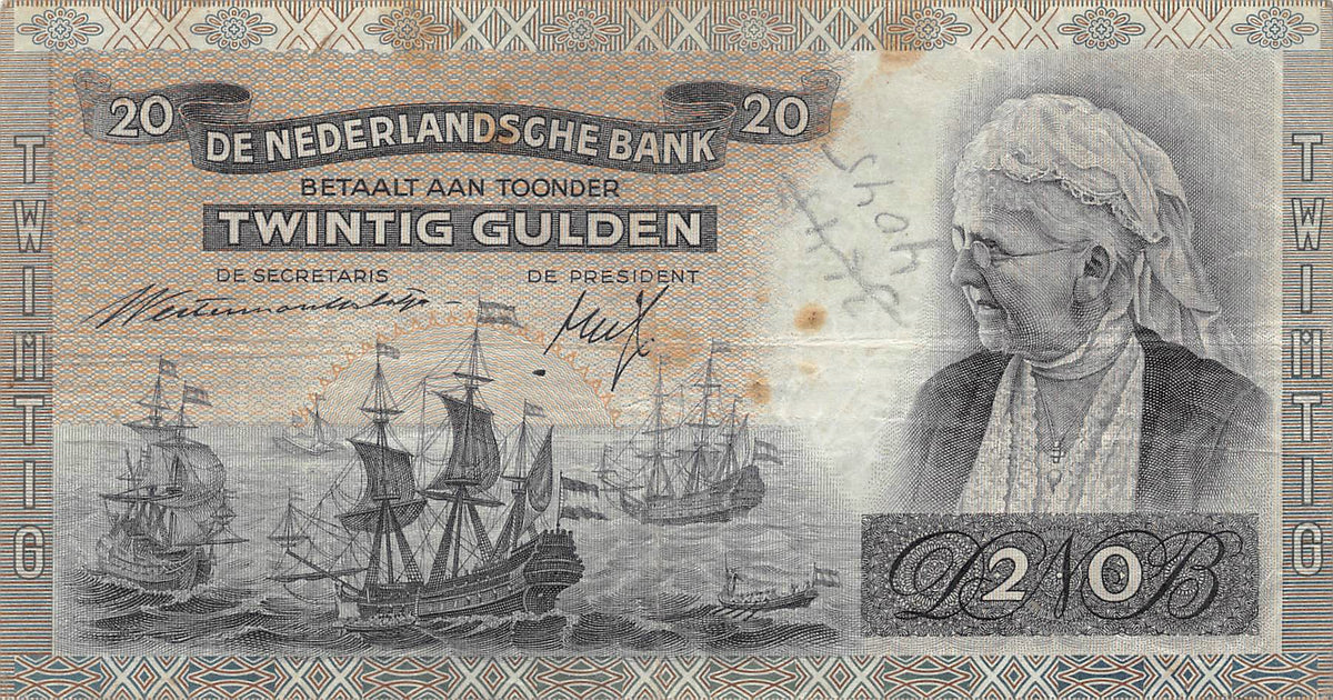 P-054a Nederland 20 Gulden 1940