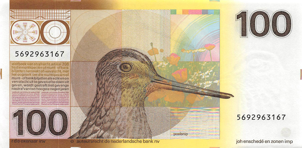 P-097a Nederland 100 Gulden 1977 Snip