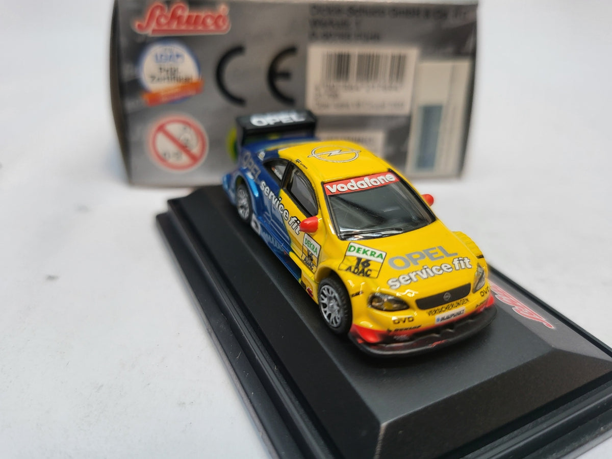 Opel Astra V8 Coupé Geel/Blauw 2003 Joachim "Smokin" Jo Winkelhock - Schuco 1:87