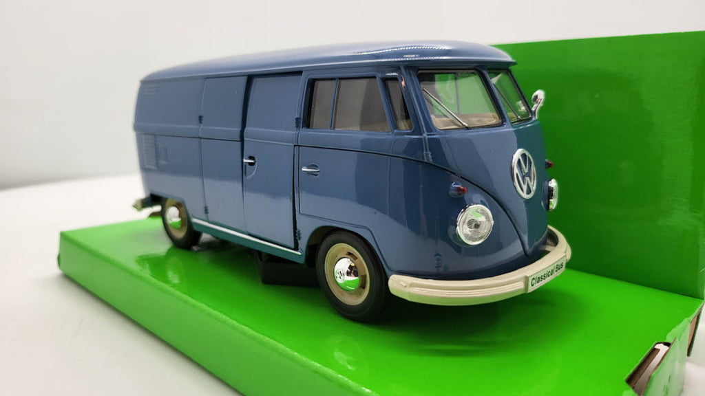 Welly: Volkswagen T1 Bus VAN Blauw 1963 - Schaal 1:24