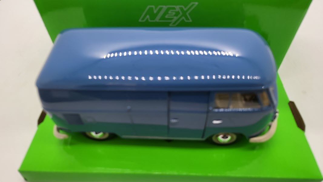 Welly: Volkswagen T1 Bus VAN Blauw 1963 - Schaal 1:24