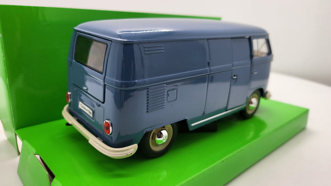Welly: Volkswagen T1 Bus VAN Blauw 1963 - Schaal 1:24